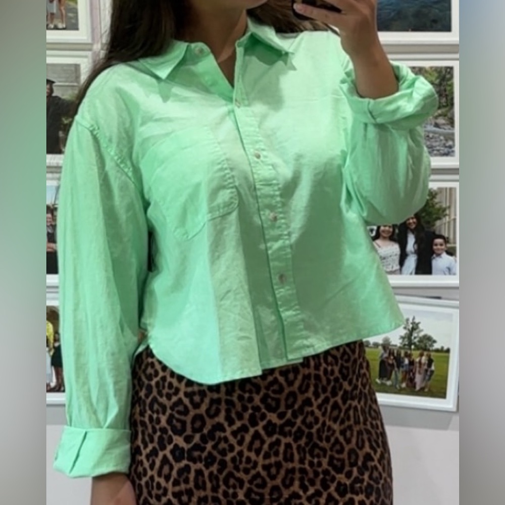 Green Button-Up Shirt